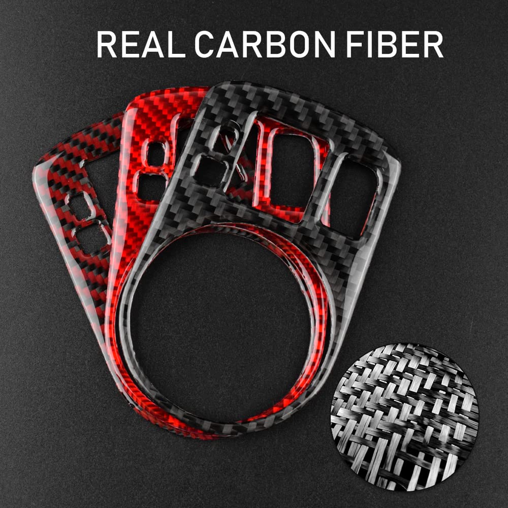 KUNGKIC Autocollant intérieur en fibre de carbone compatible avec Audi TT 2007 2008 2009 2010 2011 2012 2013 2014 Accessoires (style A-rouge)