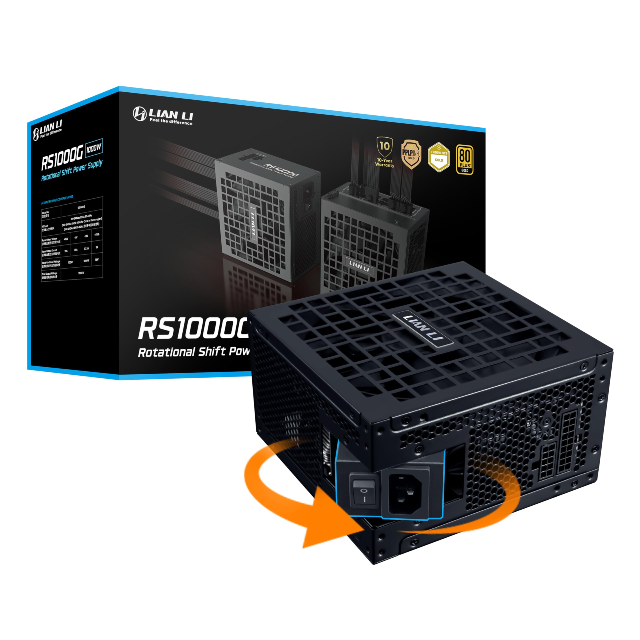 Amazon.com: Lian Li RS1000G 1000W ATX 3.1 Power Supply (Rotational