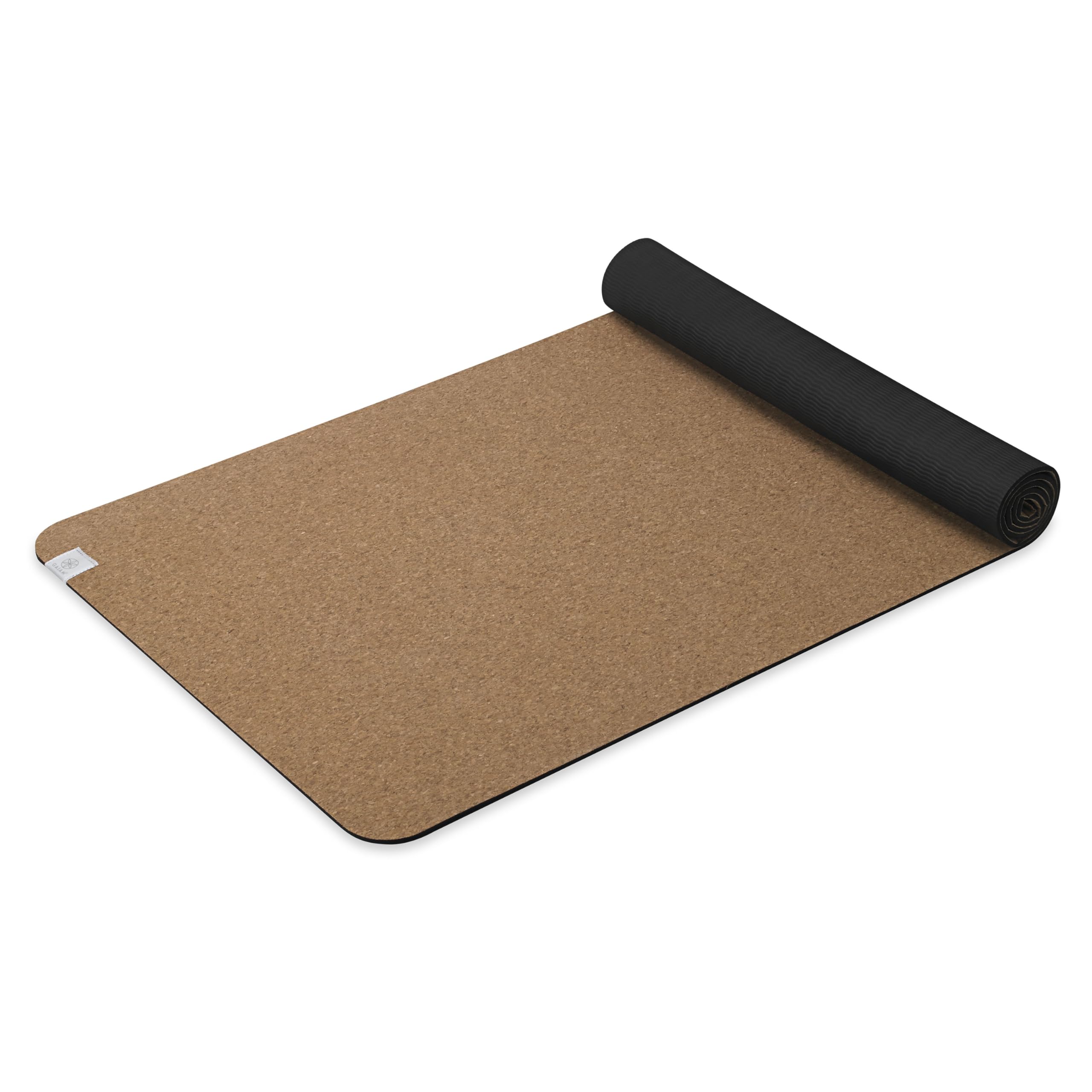 Gaiam Cork Yoga Exercise Mat | Natural Sustainable Cork Resists Sweat and Odor | Non-slip TPE Backing Prevents Slip | Perfect for Hot Yoga, Pilates and Fitness Workouts (68" x 24" x 5mm Thick)