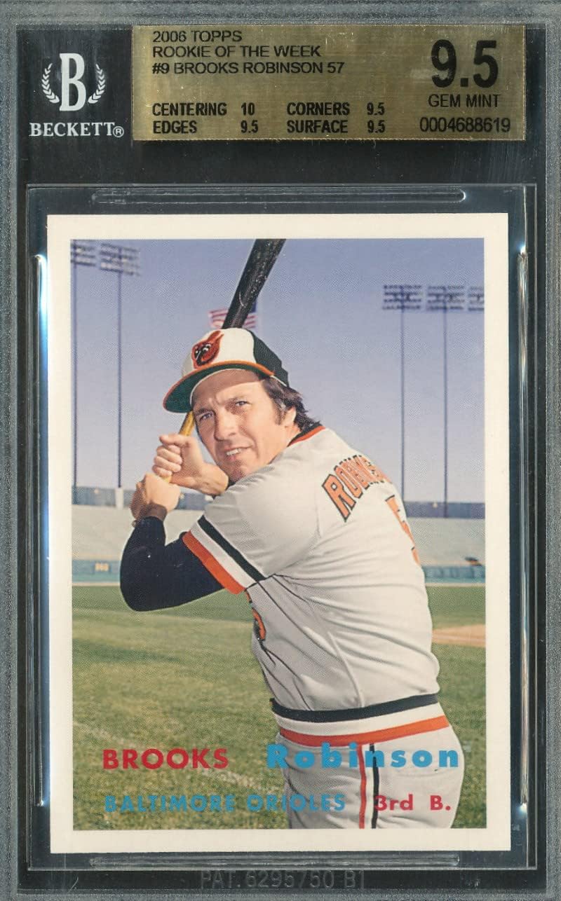 2006 Topps 1957 Rookie of the Week #9 Brooks Robinson Baseball Card Graded BGS 10-9.5-9.5-9.5