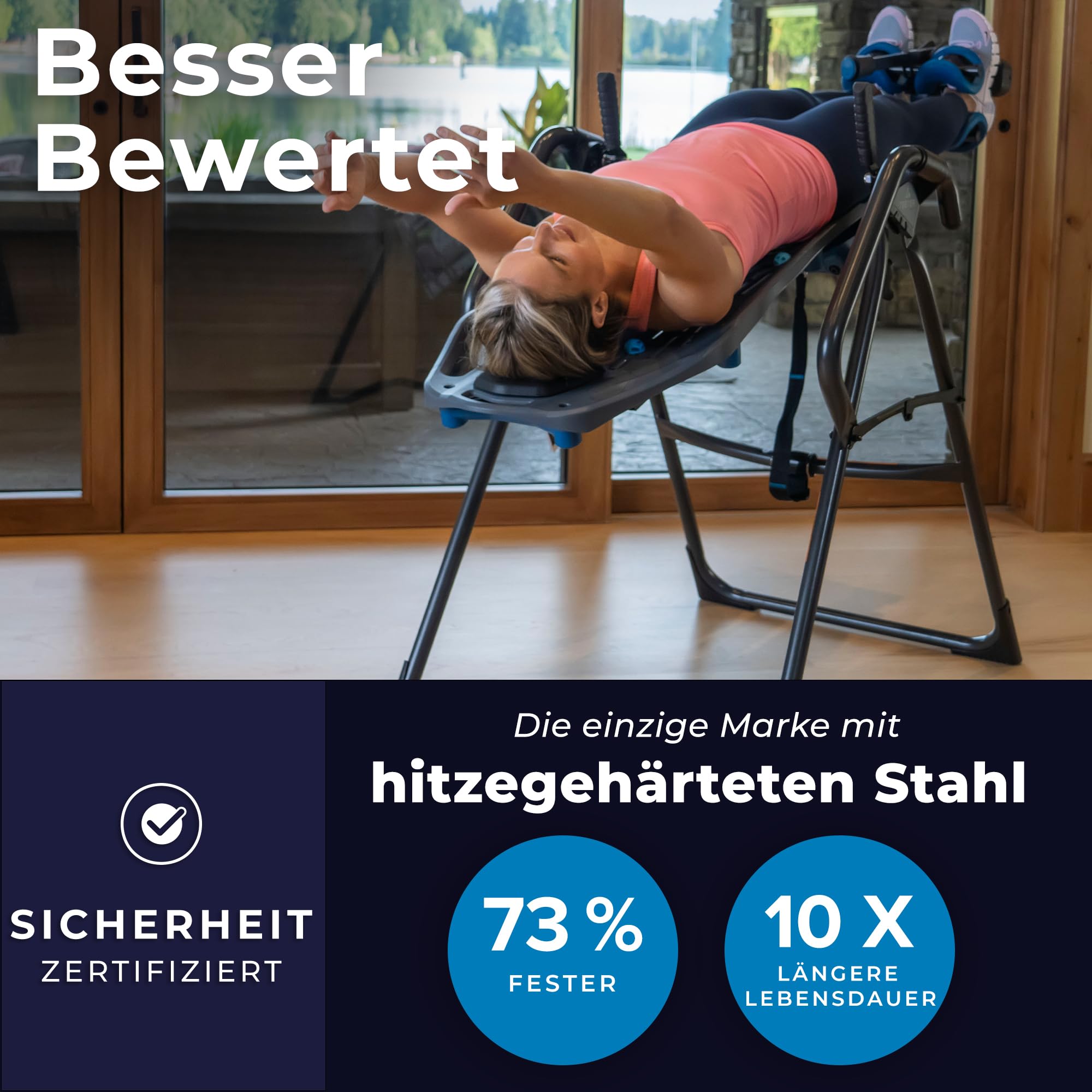 Teeter FitSpine X3 Inversionsbank, verstellbare Streckbank, Rückenstrecker und Schwerkrafttrainer zur Linderung von Rücken/Nackenschmerzen, Inversion Table für mehr Wohlbefinden