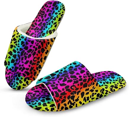 Showudesigns Slippers for Women Winter Warm Fluffy Slippers Open Toe Indoor Outdoor House Shoes