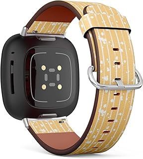 CJBROES Replacement Leather Watch Band, Compatible with Fitbit Versa 3 and Fitbit Sense of Wristband Bracelet Accessory - Gray-Tile