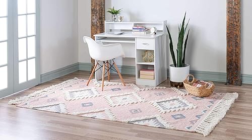 Miniatura 2 de Unique Loom Mesa Collection - Alfombra de área - Papago (4 pies 1 pulgada x 6 pies 1 pulgada rectangular, rosacrema)