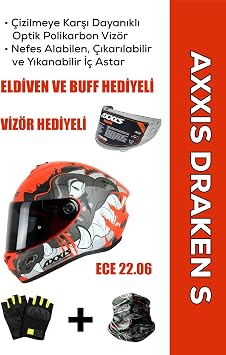 Draken S Trooper E5 / Mat K rm z  Full Face Motosiklet Kask  -  ntercom Uyumlu, DOT VE ECE 22.06