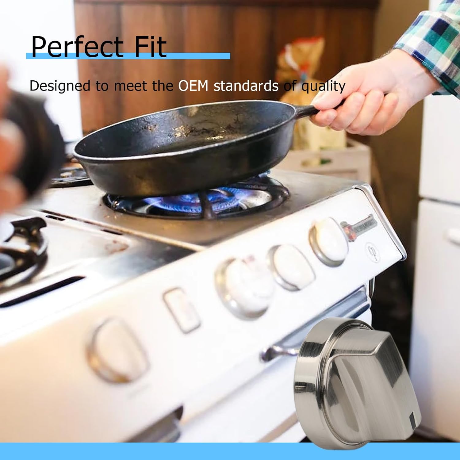 WB03X29300 Gas Stove Knobs Compatible with GE Replacement Parts, Burner Stove AP6301265 4585904 PS12296155 KIP5T06 for GE Gas Cooktops Electric Ranges JGP3030SL1SS JGP3036SL1SS, 5 Pack