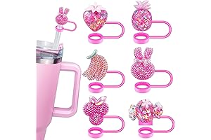 Pink Glitter Straw Toppers for Stanley Cups