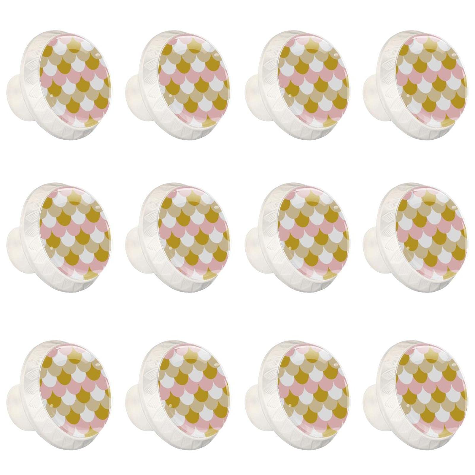 Boutons d'armoires de cuisine tiroirs de placard commode poignée écailles rose x12