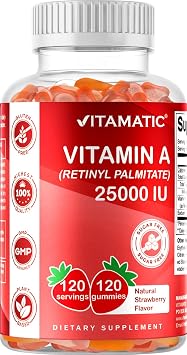 Vitamatic Vitamin A 25000 IU Sugar Free Retinyl Palmitate, 120 Gummies