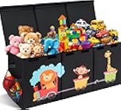 Maxuni XL Toy Box - Toy Storage Bins with lids, Collapsible Toy Chest for Boys Girls, Kids Big Toy Organizer with Adjustable Dividers for Living Room Area, Playroom, Bedroom，40