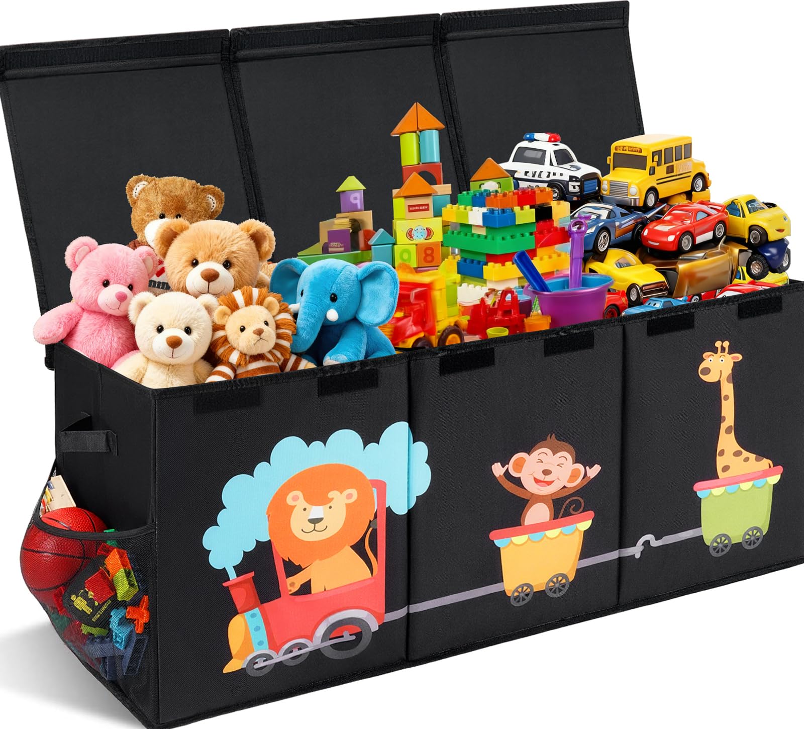 Boîte à jouets 150L noire pliable pour stopper le désordre de la chambre