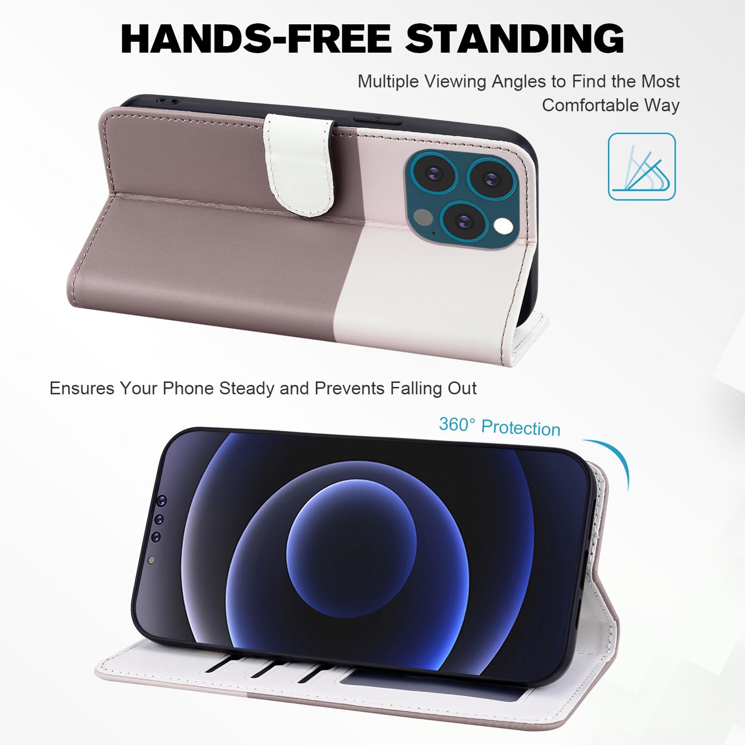 SNCLET Custodia per iPhone 14 Bumper Case Pelle PU Libro Motivo Animale Portafoglio Case Slot per Schede Funzione Supporto Magnetica Protettiva Cover