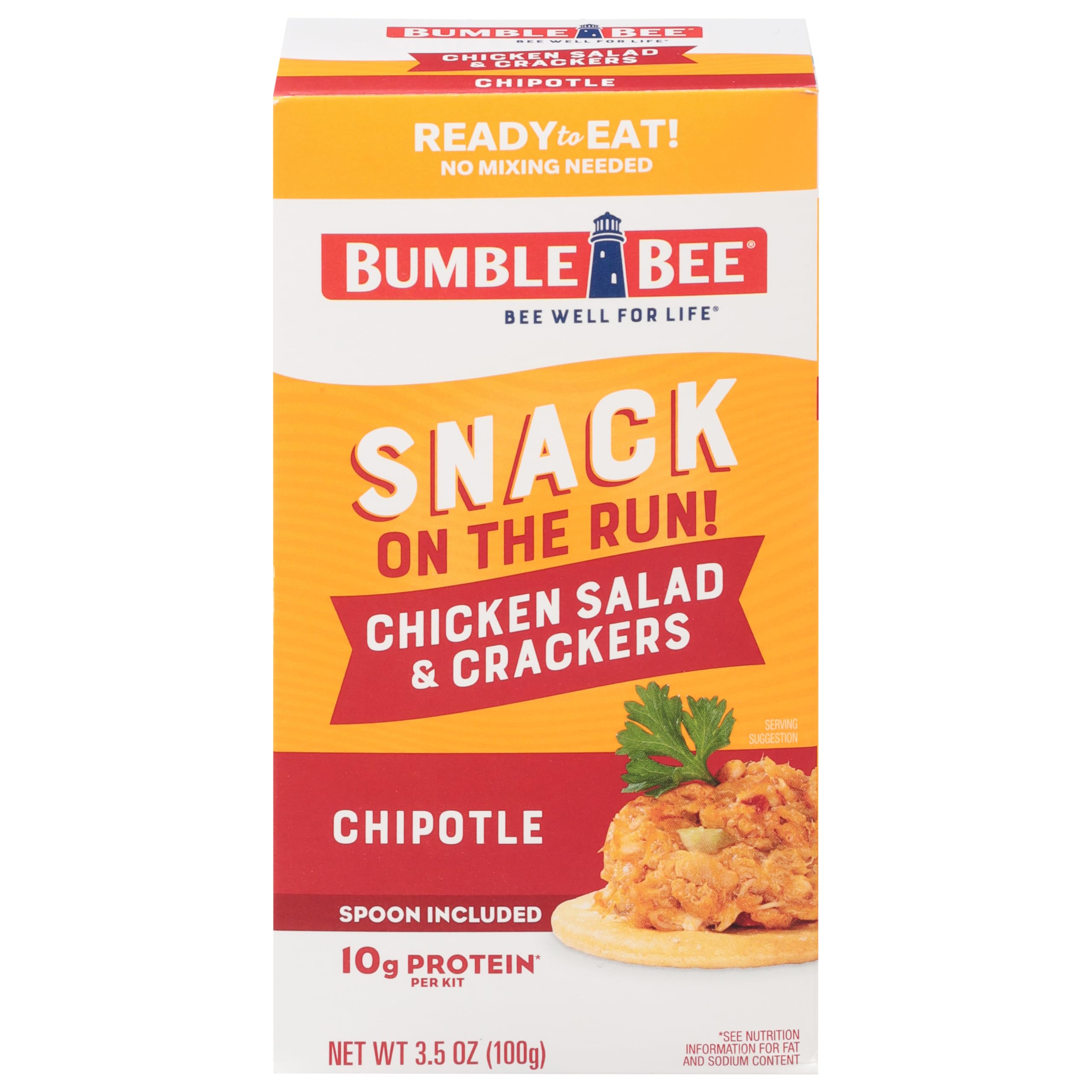 Bumble Bee Snack On The Run Chipotle Chicken Salad with Crackers Kit, 3.5 oz - Ready to Eat, Spoon Included - Shelf Stable & Convenient Protein Snack