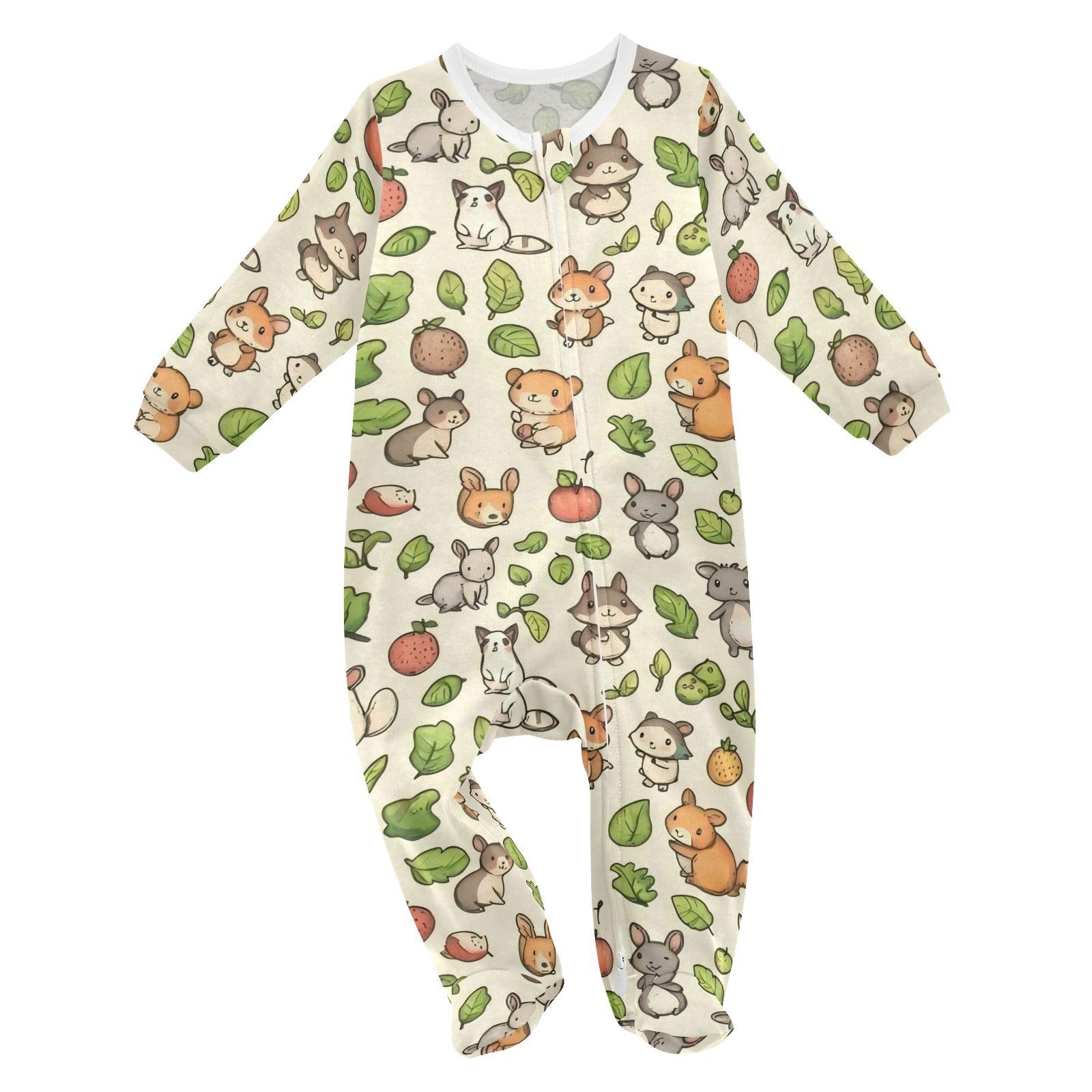 vvfelixl Baby Boys Girl Oneise Sleepers Cute Various Animals Long Sleeve Baby Play One Piece Footies for 6-9 Months