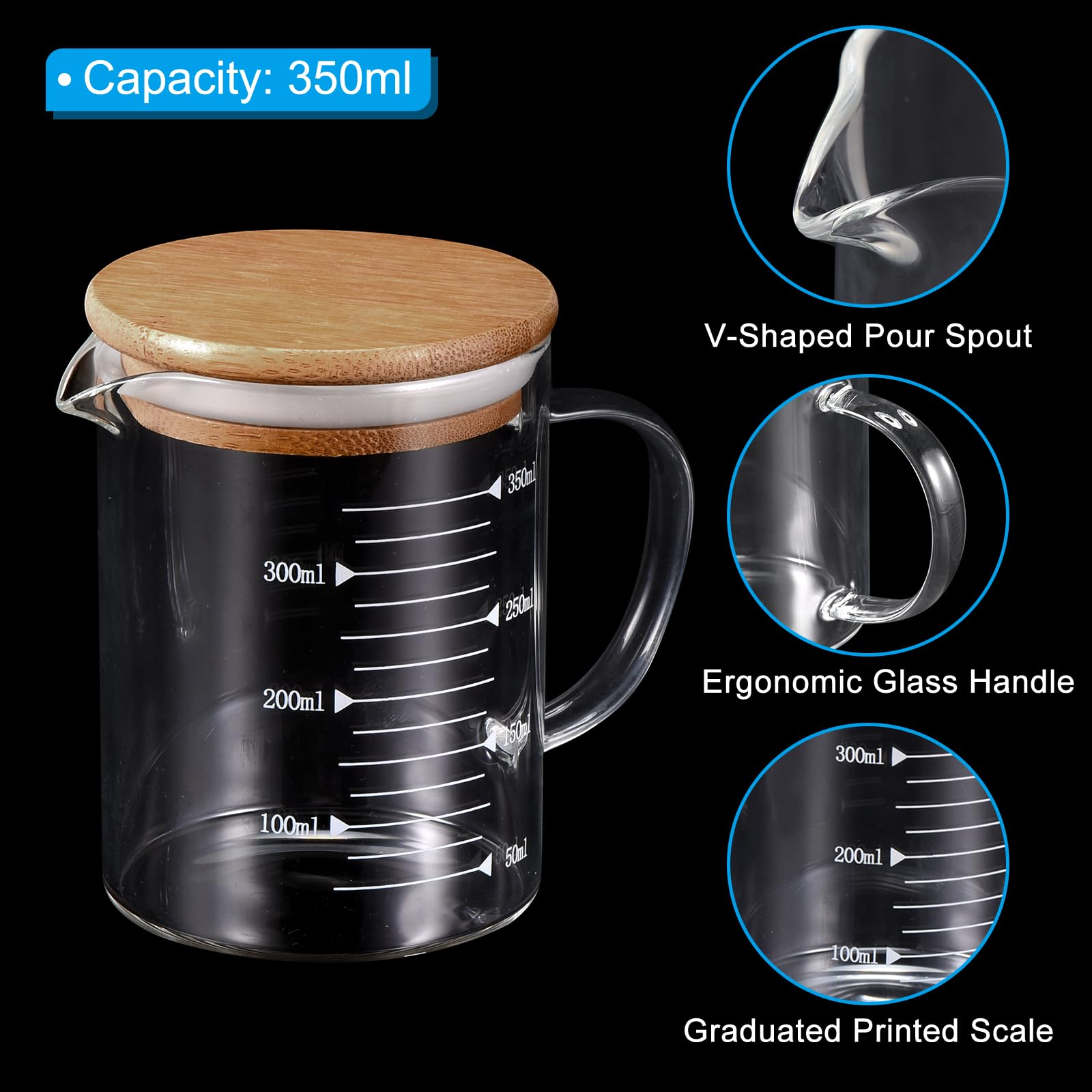PATIKIL 350ml Glass Measuring Cup - Image 3