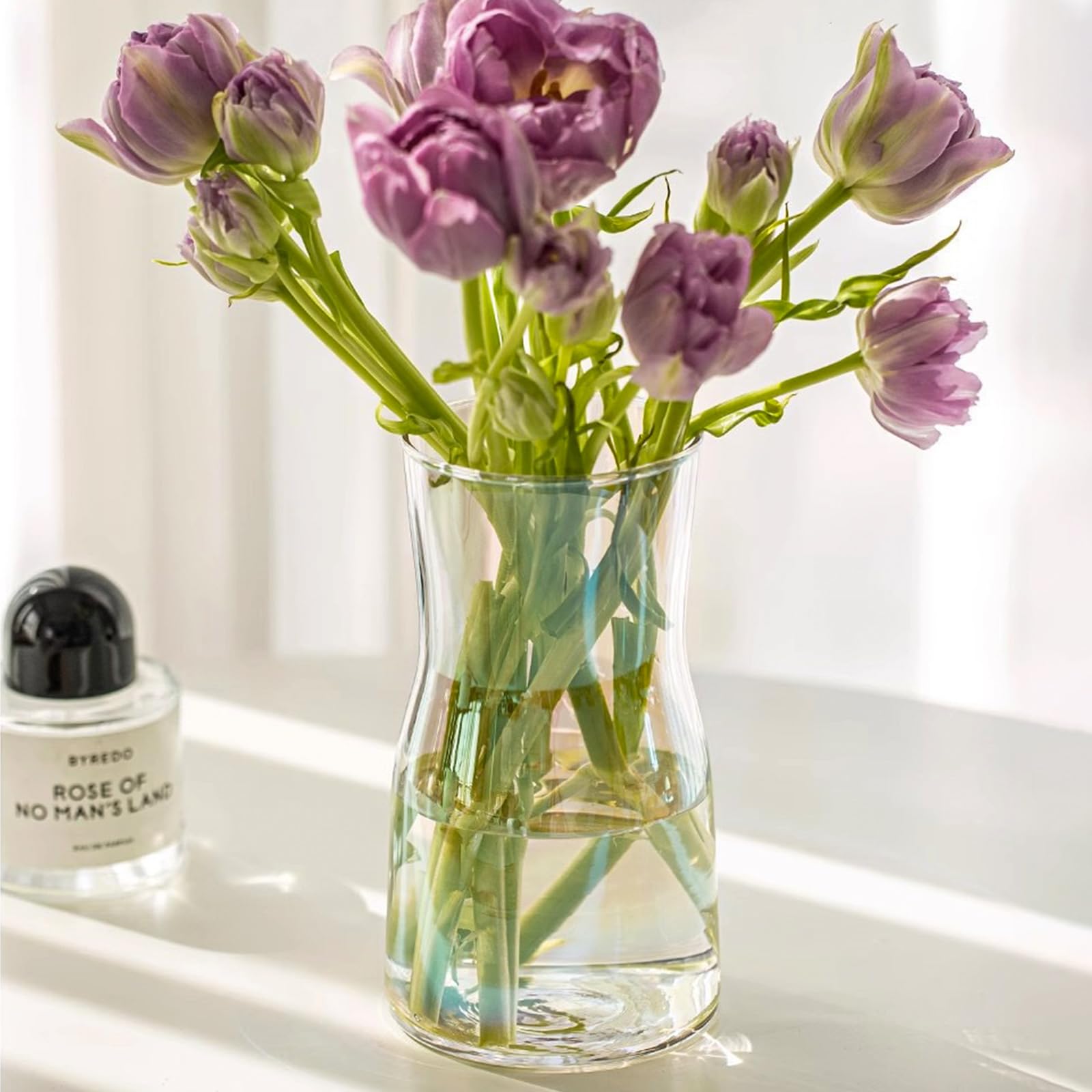 Tutamaz Glasvase 20cm - Transparente Blumenvase Für Tischdeko & Wohnaccessoires