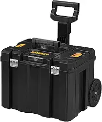 DEWALT Caixa Organizadora Profunda e com Rodas, Ideal para Armazenamento e Transporte de Ferramentas, Modelo DWST17820, Capacidade de 28L