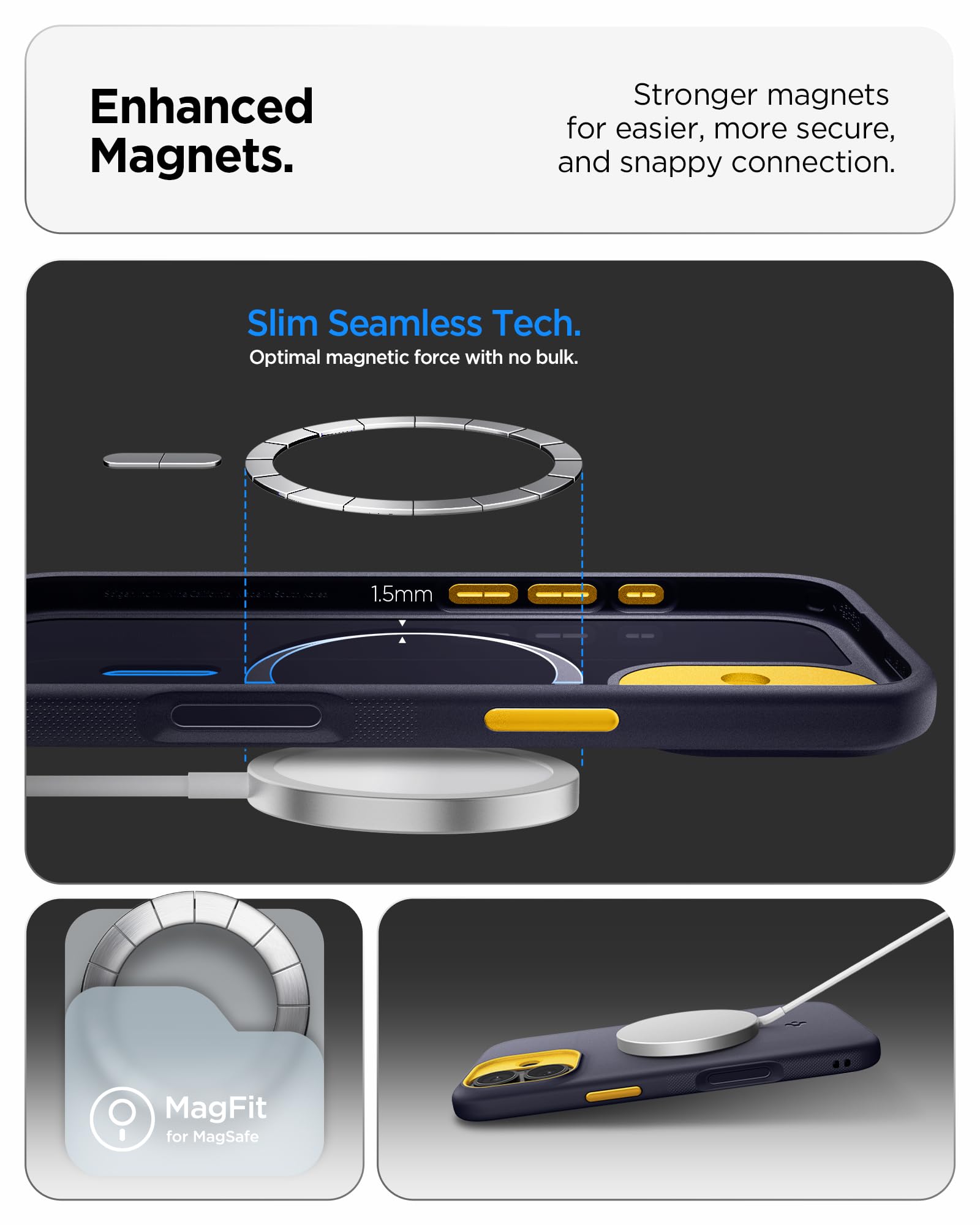 Spigen Cover per iPhone 17, Nano Pop MagFit, Compatibile con MagSafe - Blueberry Navy