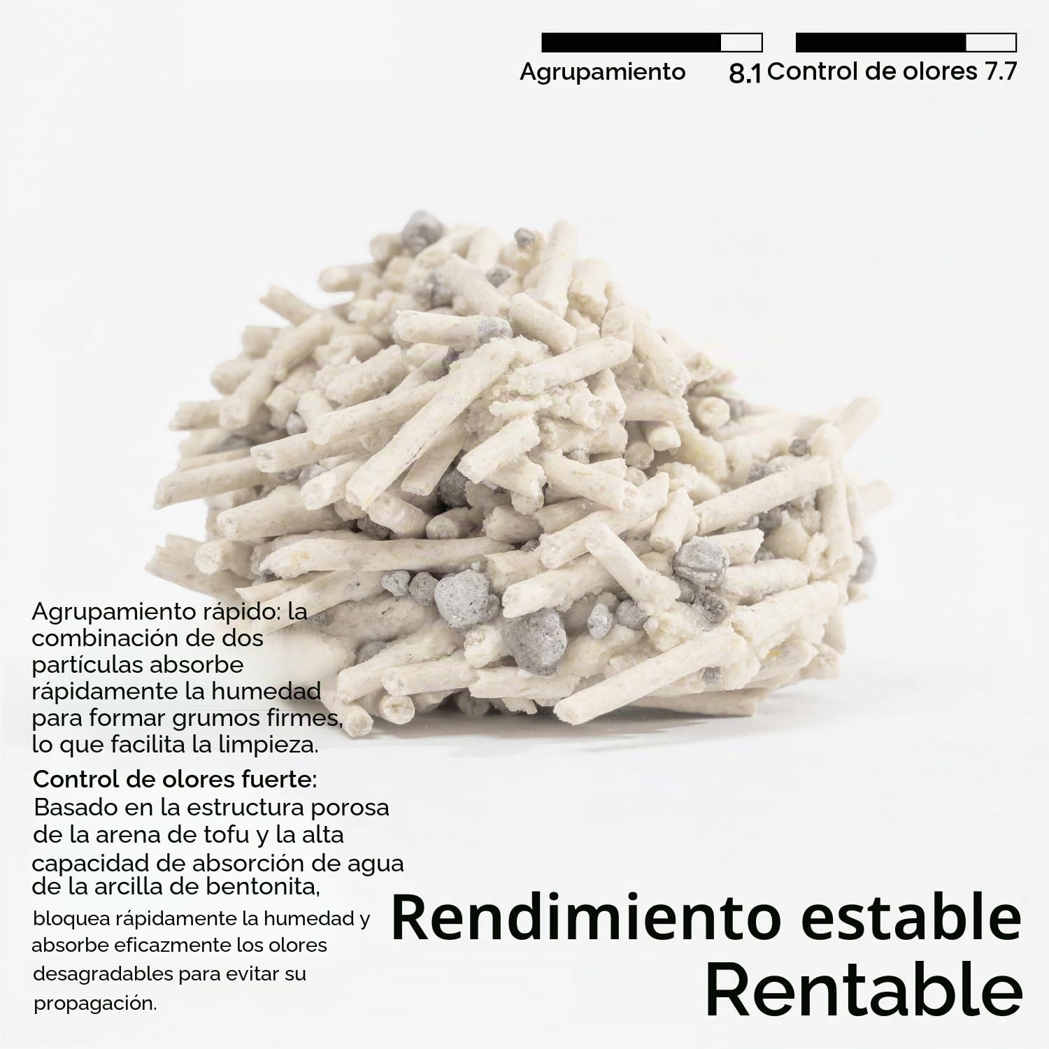 pidan Mezcla de Arena de Tofu para Gatos (Bolsa de 4 x 2,4 kg/6 L) 100% Natural sin Perfume con bentonita, aglutinación Extra Fuerte, Recogida sin Esfuerzo, desechable, Control de olores de Larga
