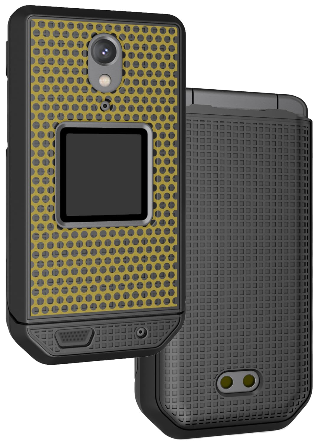 Nakedcellphone Case for CAT S22 Flip Phone, PC Slim Hard Shell Communicator Protector Cover - Boldly Gold