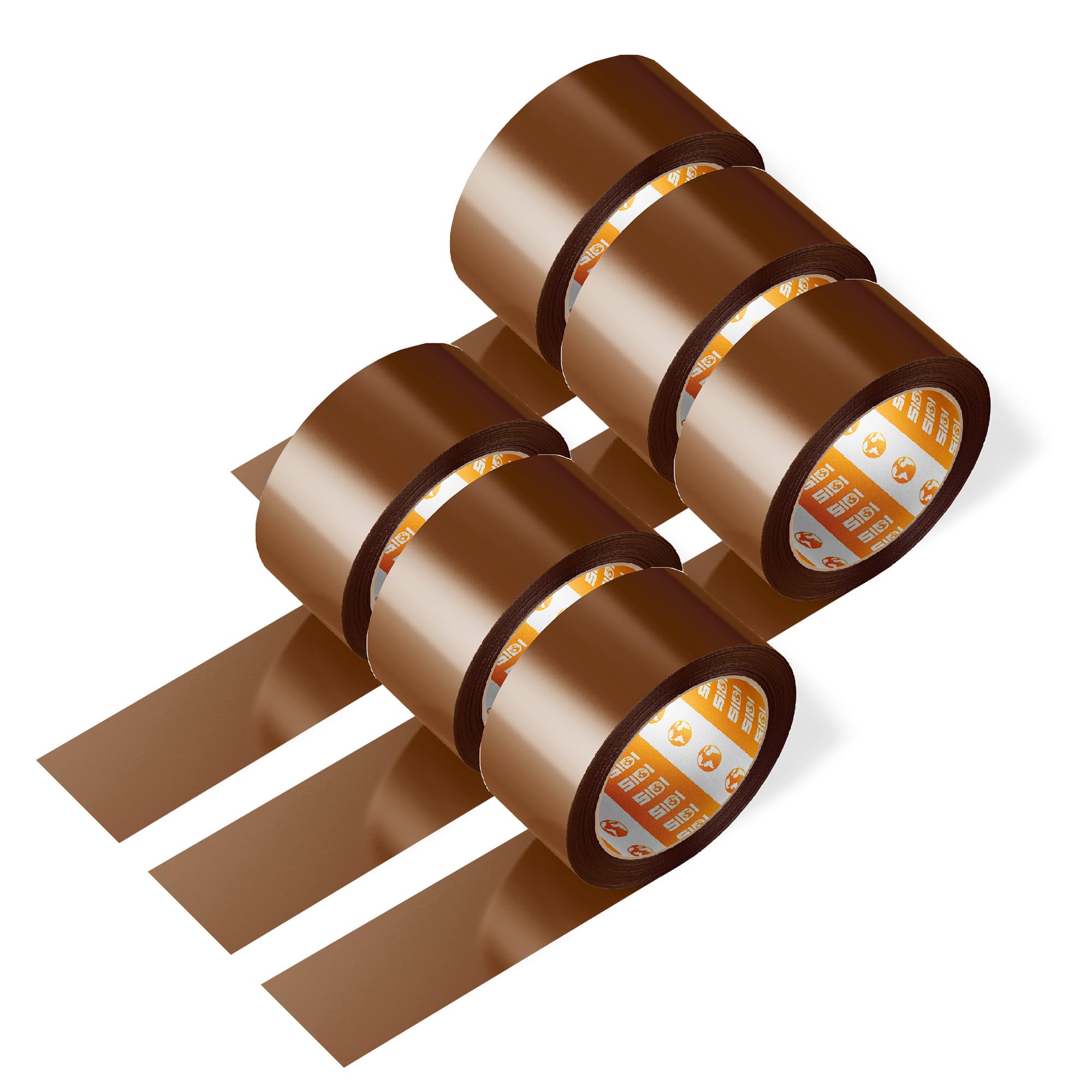 SIDI Packing Tape, Brown Tape, Packing Tape, Packing Tape, Moving and Shipping Tape, Brown, Wide, 48mm x 120m, Pack of 6