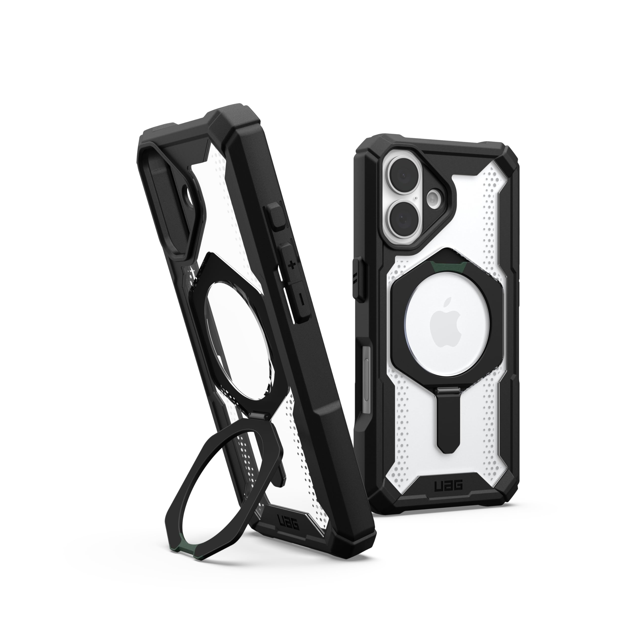 URBAN ARMOR GEAR UAG Designed for iPhone 16 Case 6.1" Plasma XTE - Compatible with MagSafe Charging & Kickstand Rugged Shockproof Anti-Slip Military Grade Protective Cover, Black/Ice Plasma XTE - Black/Ice