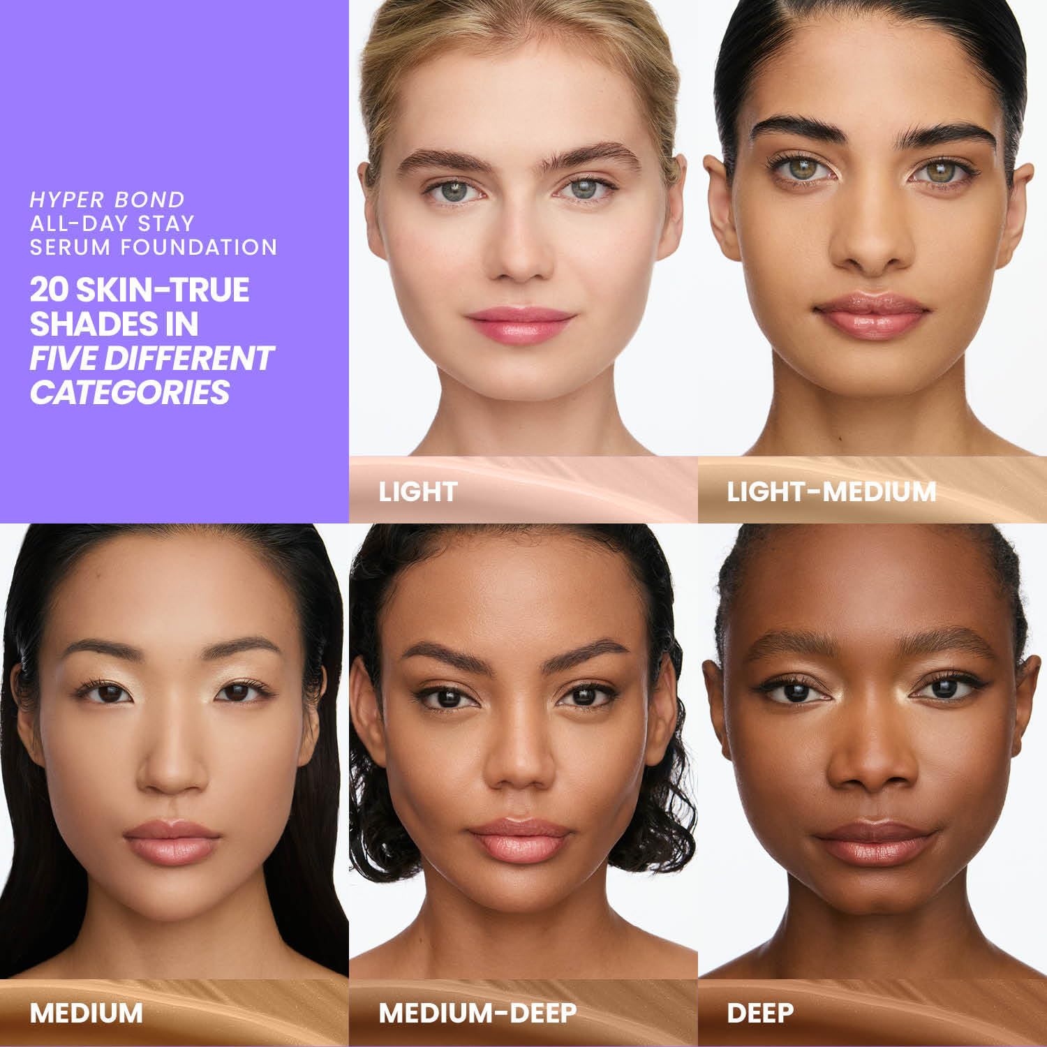 Fond de Teint Sérum Wonderskin Hyper Bond Tenue 24H – Imperméable, Sans Transfert, Maquillage Longue Tenue avec Niacinamide & Acide Hyaluronique – Léger, Fini Naturel (Echo) | Sérum léger, le fond de teint olive offre une couverture imperméable et longue