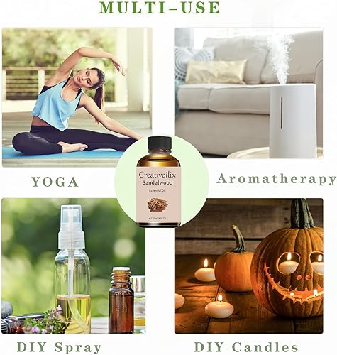 Miniatura 5 de Aceite esencial de sándalo 4 oz - Aceite de sándalo para difusor y aromaterapia, piel, masaje, 4.1 fl oz