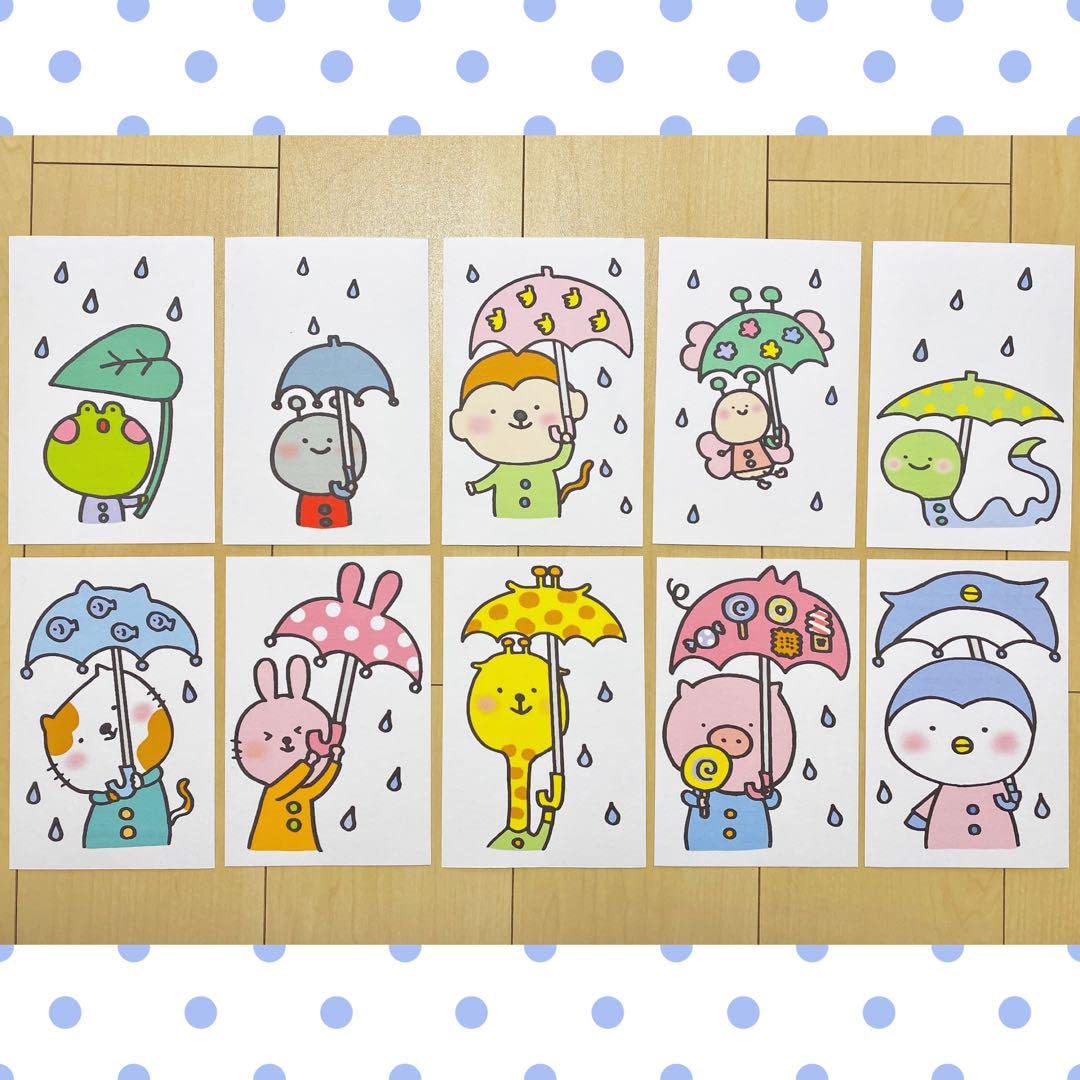 ⭐︎さかいページ⭐︎他の方は落札不可⭐︎ Amazon.co.jp: カード だれのかさ？ 保育教材 クイズ ペープサート
