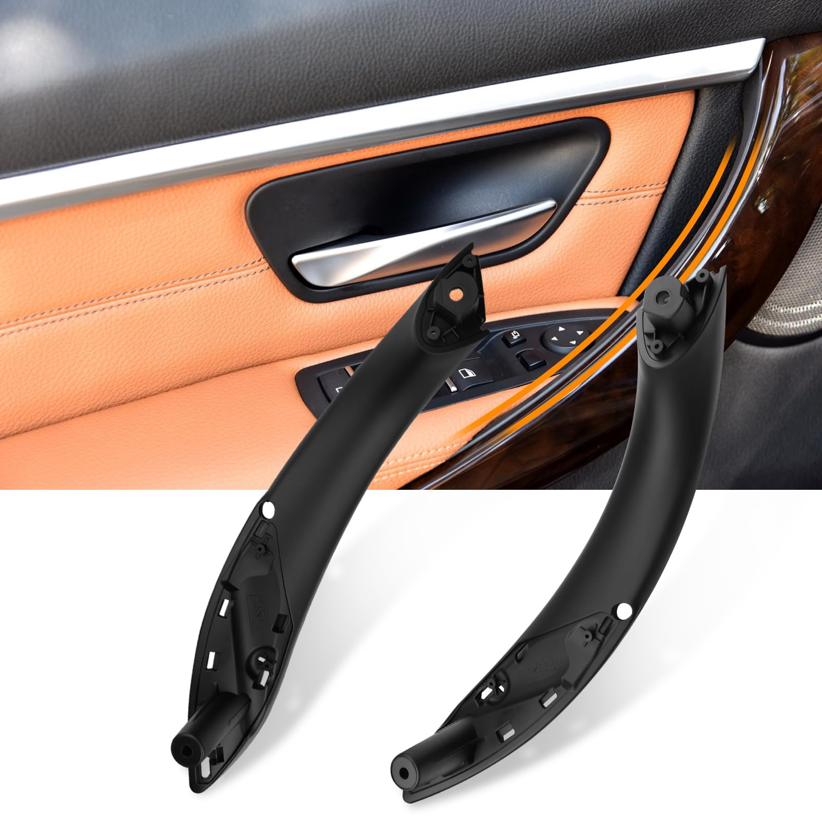 TTCR-II 1PC Compatible con Manija Puerta BMW Serie 3 F30 F31 F34 F80(2012-2018), Serie 4 F32 F33 F36 F82 F83(2014-2017), Tirador de Puertas Interior Izquierda+Derecha F30 Manija Interior-Negro