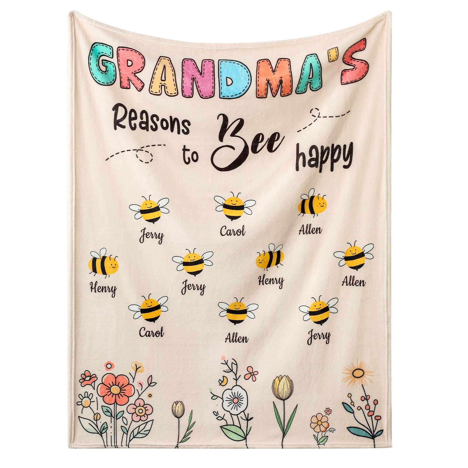 Urijk Personalised Baby Blankets,Custom Blankets with Name for Baby Boys Girls,Name Throw Blanket for Newborn Toddler,Personalised Baby Gifts for Birthday Baby Shower 1-10 Names — image 1