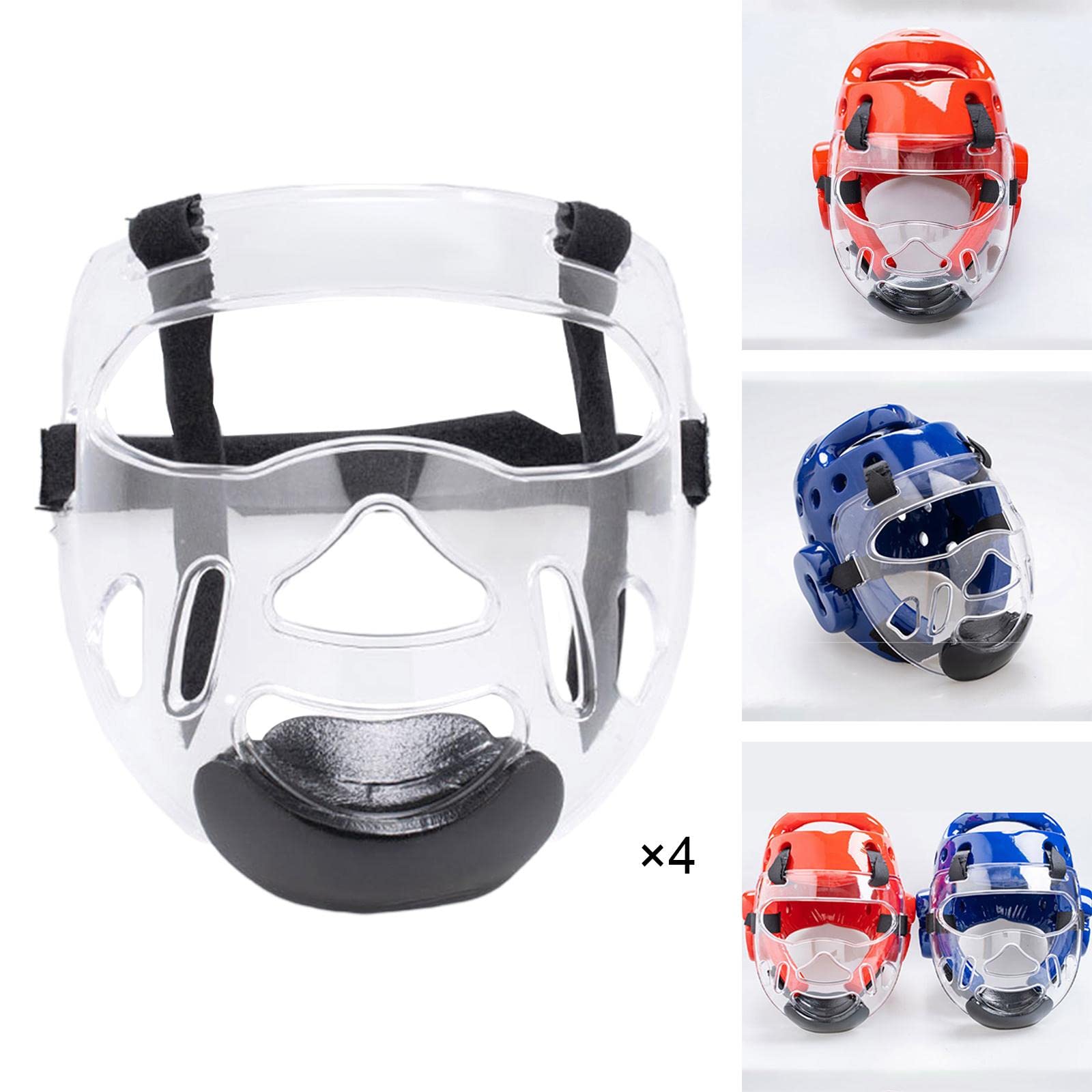 Protector Facial Transparente para Taekwondo, Cubierta de Protección Desmontable Gruesa, Equipo para La Cabeza para Boxeo