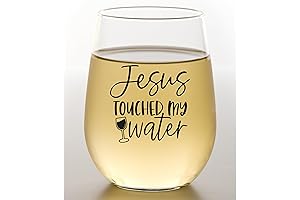 Wine Glass - Jesus Touched My Water - Funny Christian Gifts