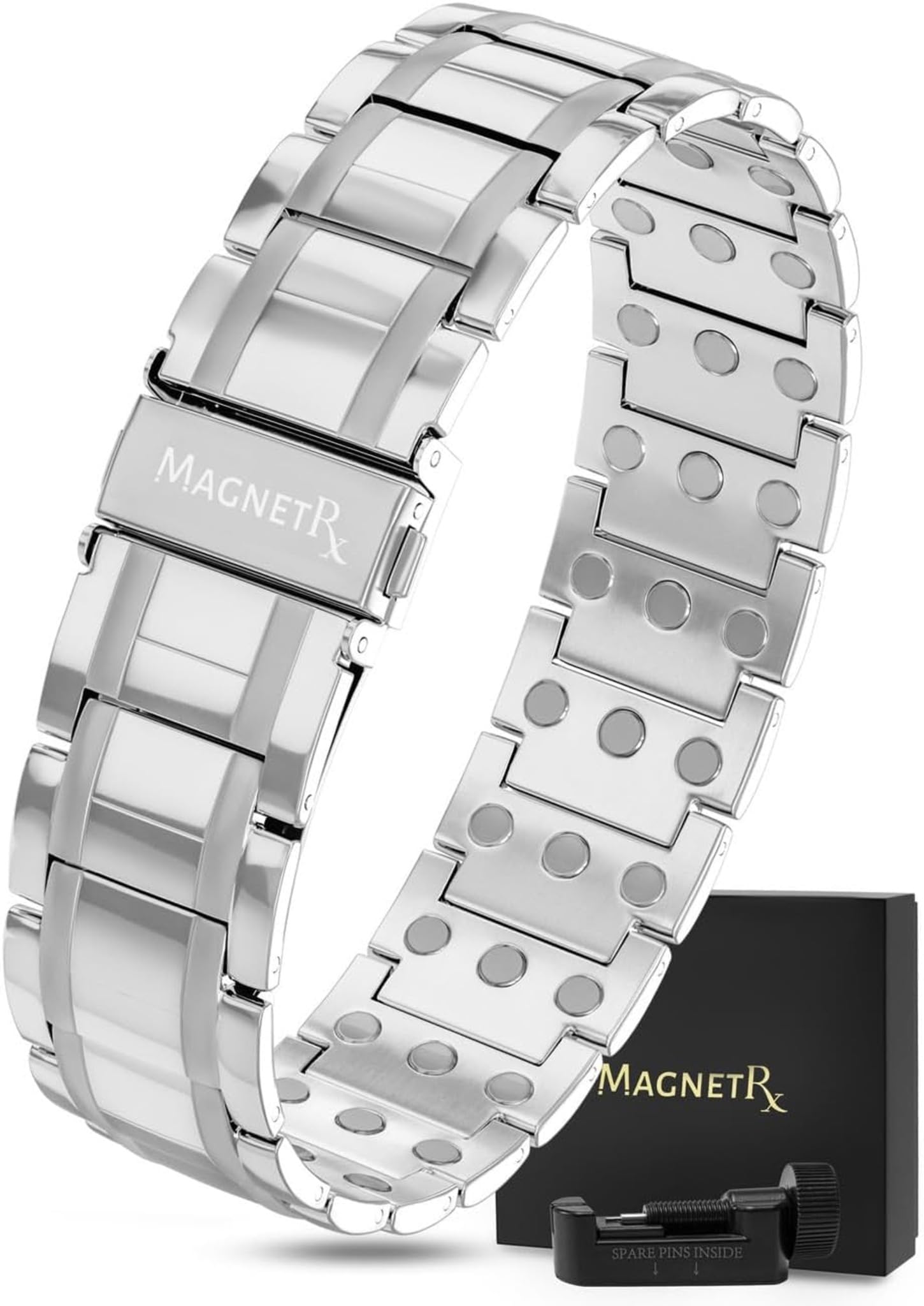MagnetRX® 3X Strength Magnetic Bracelets for Men, Effective Titanium Magnetic Bracelet Men