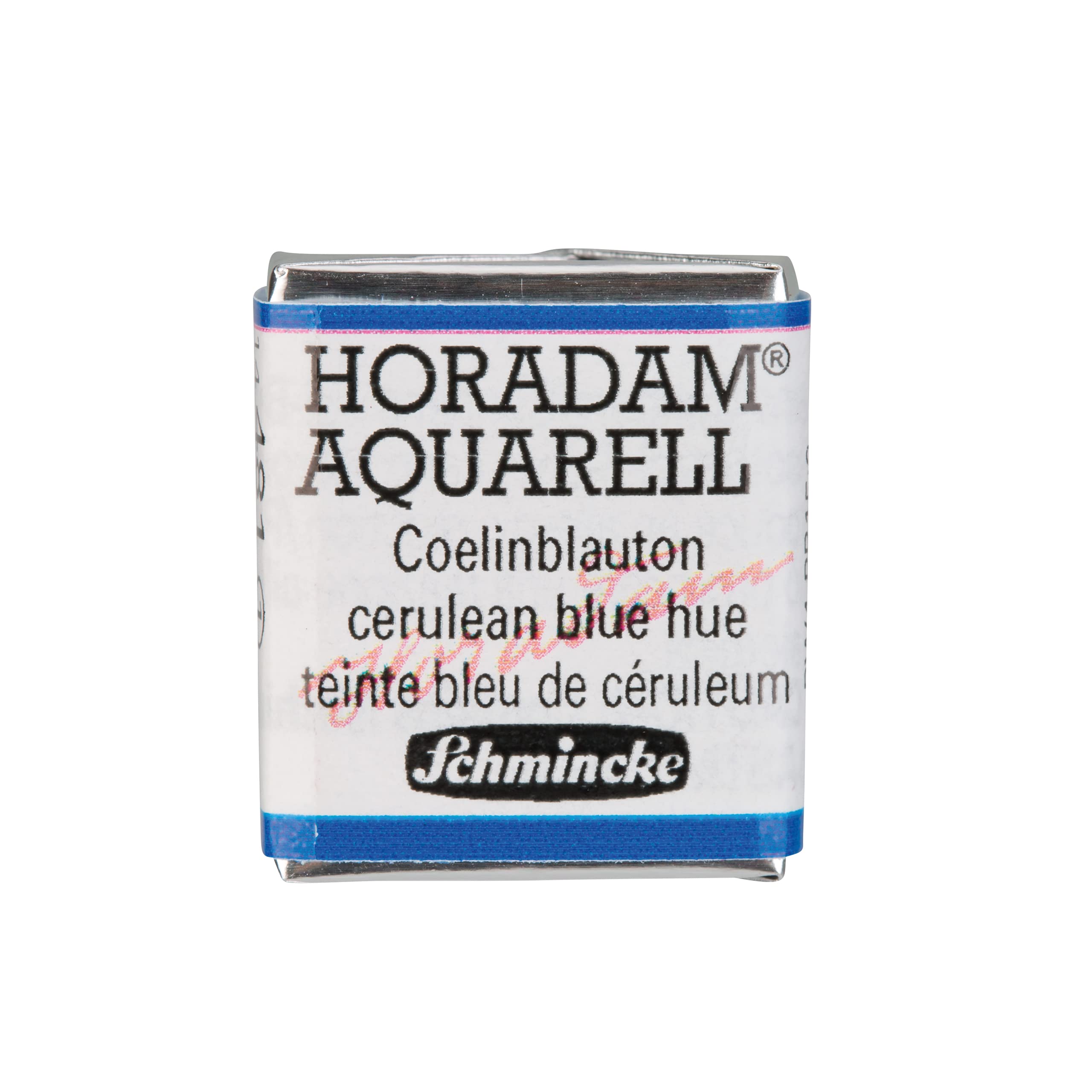 Schmincke 481 Cerulean Blue Hue - Horadam® Aquarell - Finest Artists' Watercolour Paints, 481 Cerulean Blue, 14 481 044, 1/2 Pan