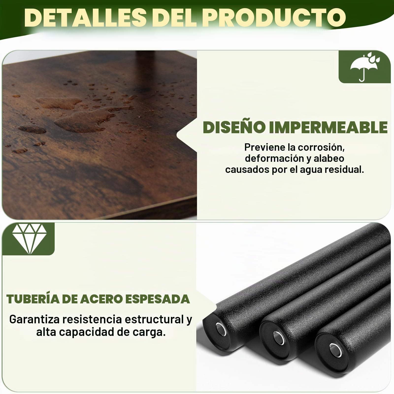 Soporte para Plantas de Interior y Balcón | Portaplantas Ahorra Espacio de Varios Niveles con Efecto Madera, Estructura Metálica Estable, Montaje Fácil