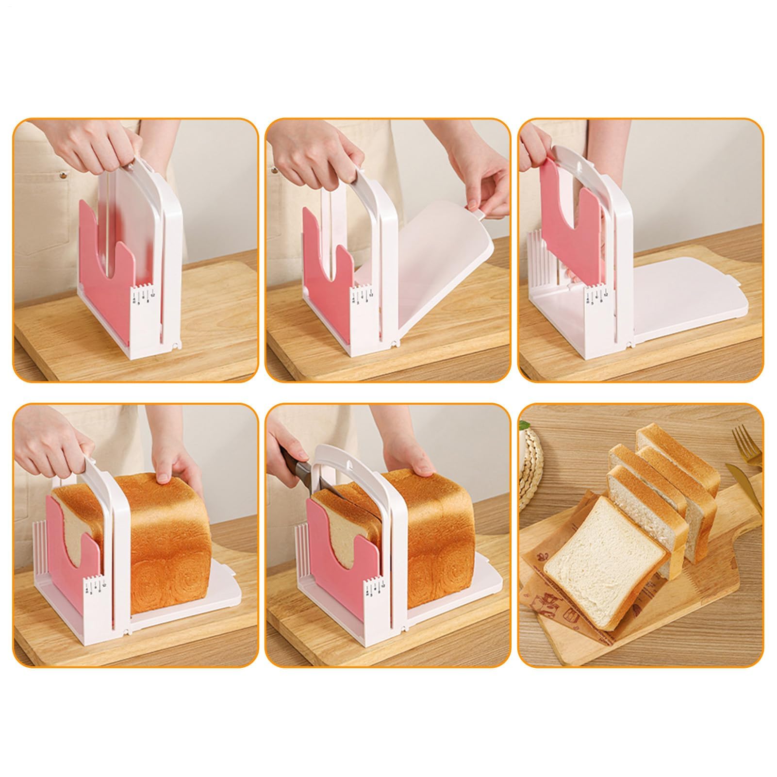 Affettatrice per pane – Affettatrice manuale fatta in casa per tagliare pane, toast, utensili da cucina per affettare arrosti, panini, bagel toast