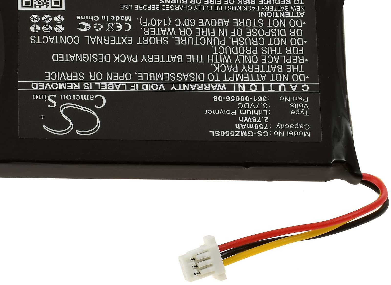 vhbw batteria sostituisce Garmin 361-00056-05, 361-00056-11 per navigatore GPS (750mAh, 3,7V, Li-Ion