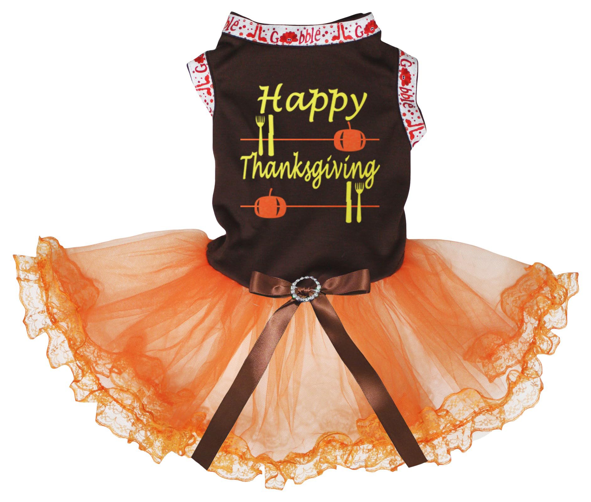 Robe pour chiot XL qui ne serre pas vêtement Thanksgiving marron orange