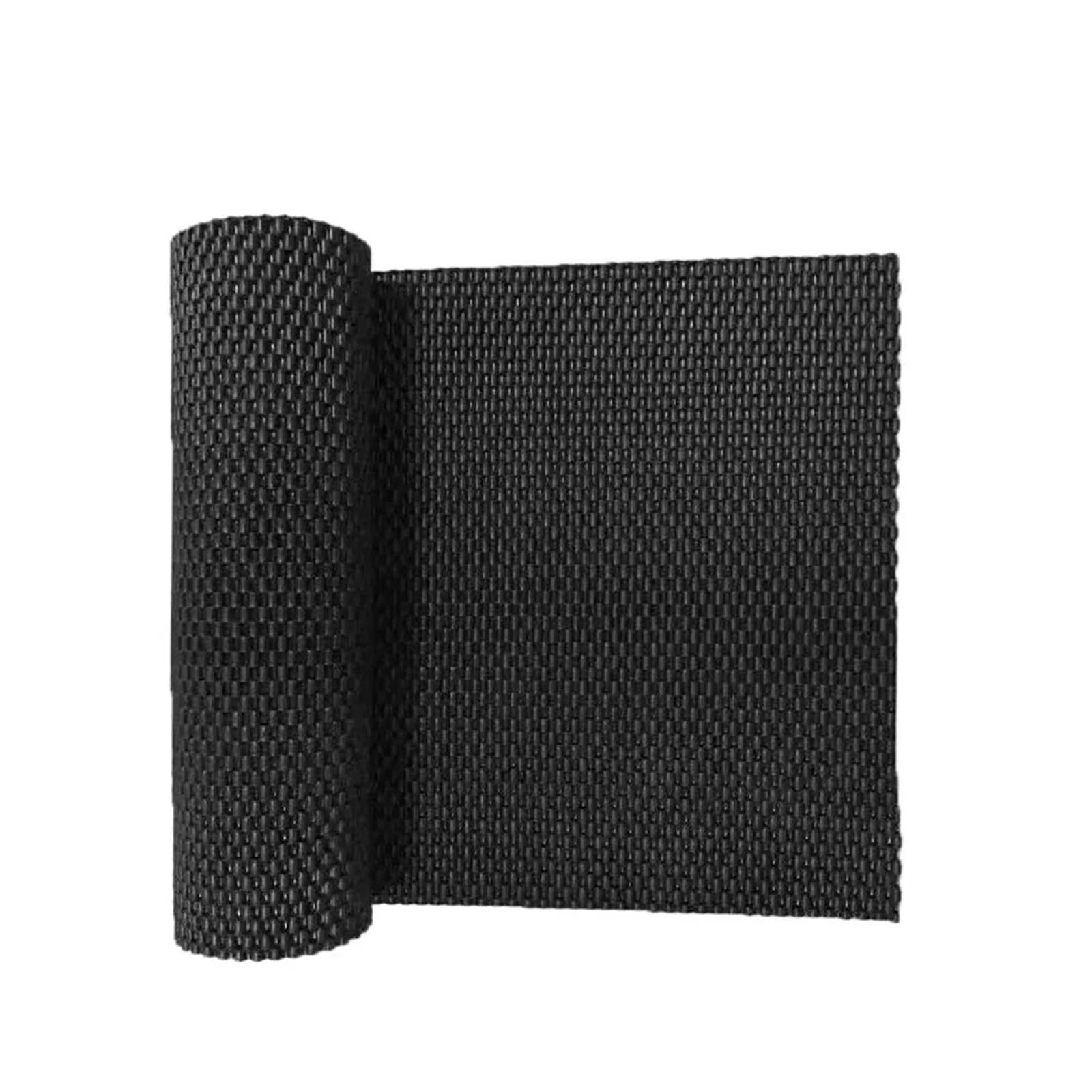 Wajjwi Black 2Pcs 30X200cm Shelf Liner Drawer Non-Slip Mat Shelves Grid Pattern Pvc Non-Adhesive Grip For Kitchen Cabinets Bathroom For Shelves(Black)