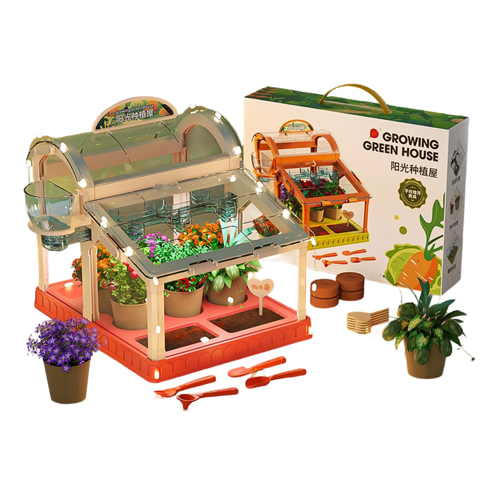 Indoor Greenhouse, Kids Greenhouse, Led Childrens Greenhouses, With Acrylic Panels For Educational Plant Growth, Indoor Plant Growing And Learning Activities with LED Lighting