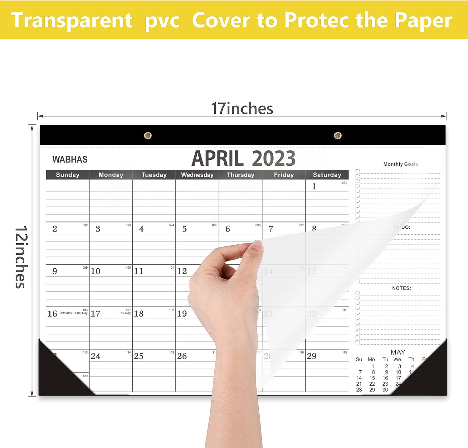 Desk Calendar 2023-2024 18-Months April 2023 to September 2024,2023 Desk Calendar 17''X 12'',Wall Calendar 2023 Monthly Perfect for Home, School or Office.