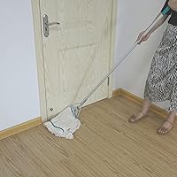 Vista 3 de OFO Trapeador de cuerda con extremo de bucle con repuesto de cabezal extra, trapeador de grado industrial resistente, mango de 59 pulgadas