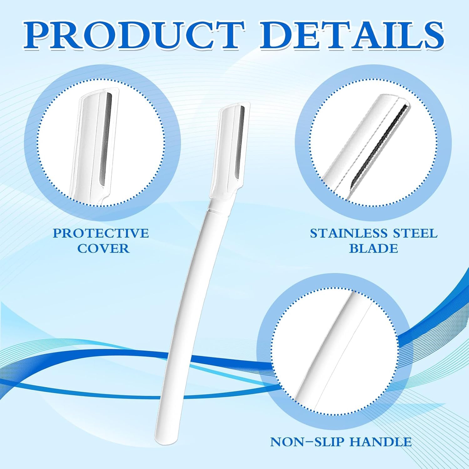 SPAREQUE Face Eyebrow Razor Dermaplaning Tool Trimmer Precision Stainless Steel Multipurpose Hair Remover White Peach Fluff Hair Remover for Face 1