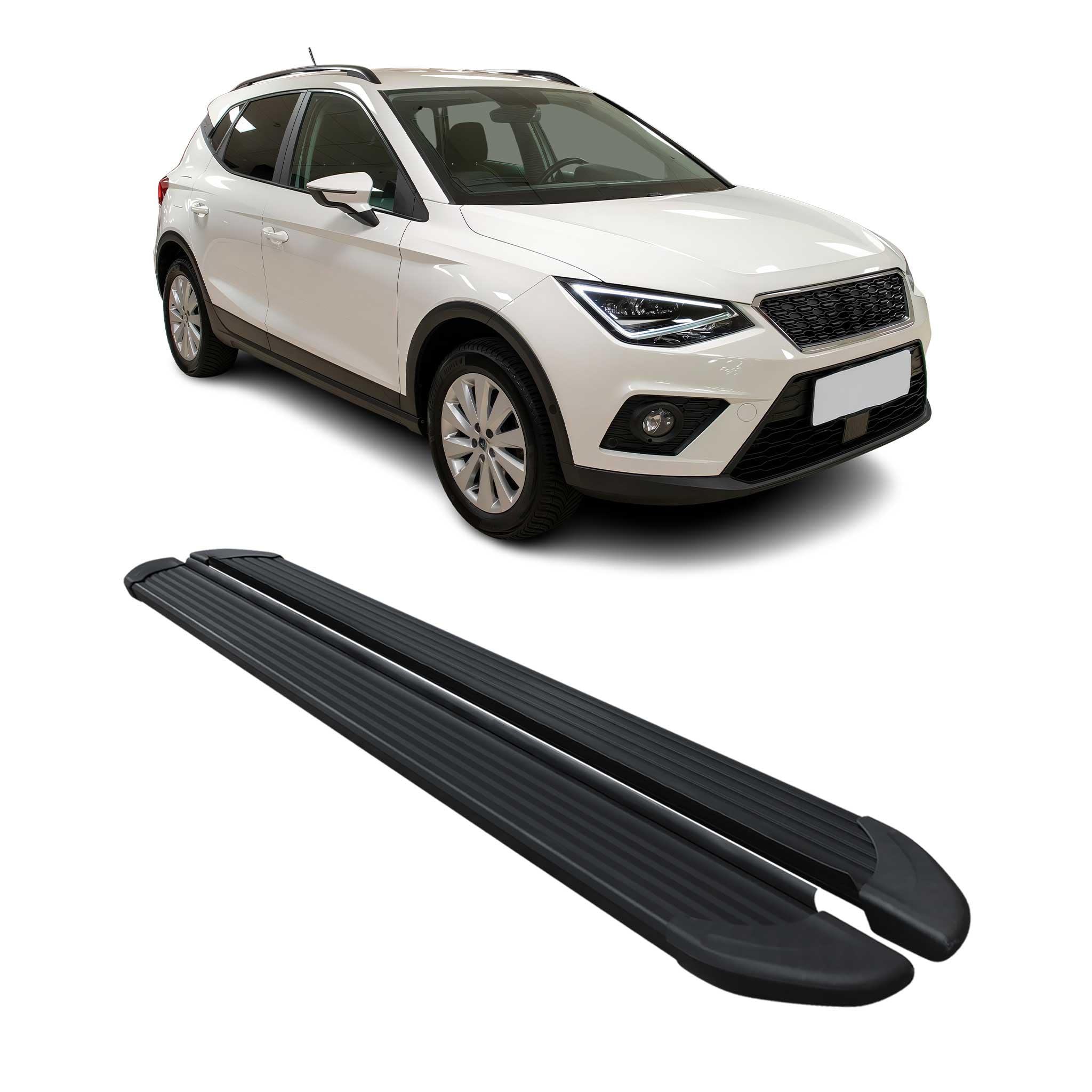 OMAC Pedane Laterali Sottoporta compatibile con Seat Arona 2017-2026 Alluminio Nero 2 Pz