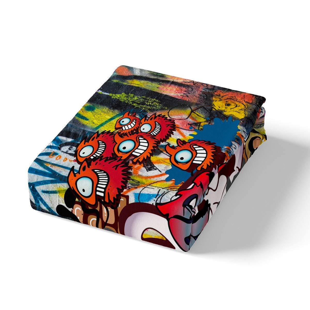 Funda de edredón Estilo Hippie Graffiti para niños y niñas y niños, Funda de edredón de Cultura callejera Moderna, gráfica para Pared, de habitación, 3 Piezas