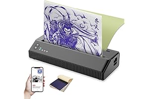 Tattoo Transfer Paper Printer with 10 Transfer Papers | Wireless Portable Tattoo Copier Machine
