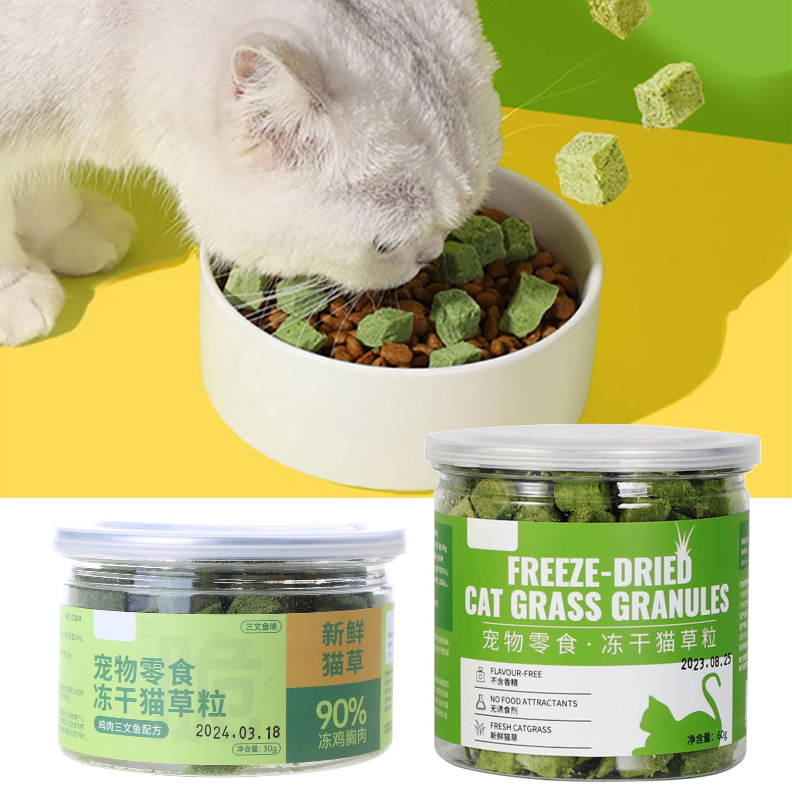 QWQJ 1 Box Grass Kitten Natural Grass Chews Appetites Increase Hairball Control Health Licking Treats