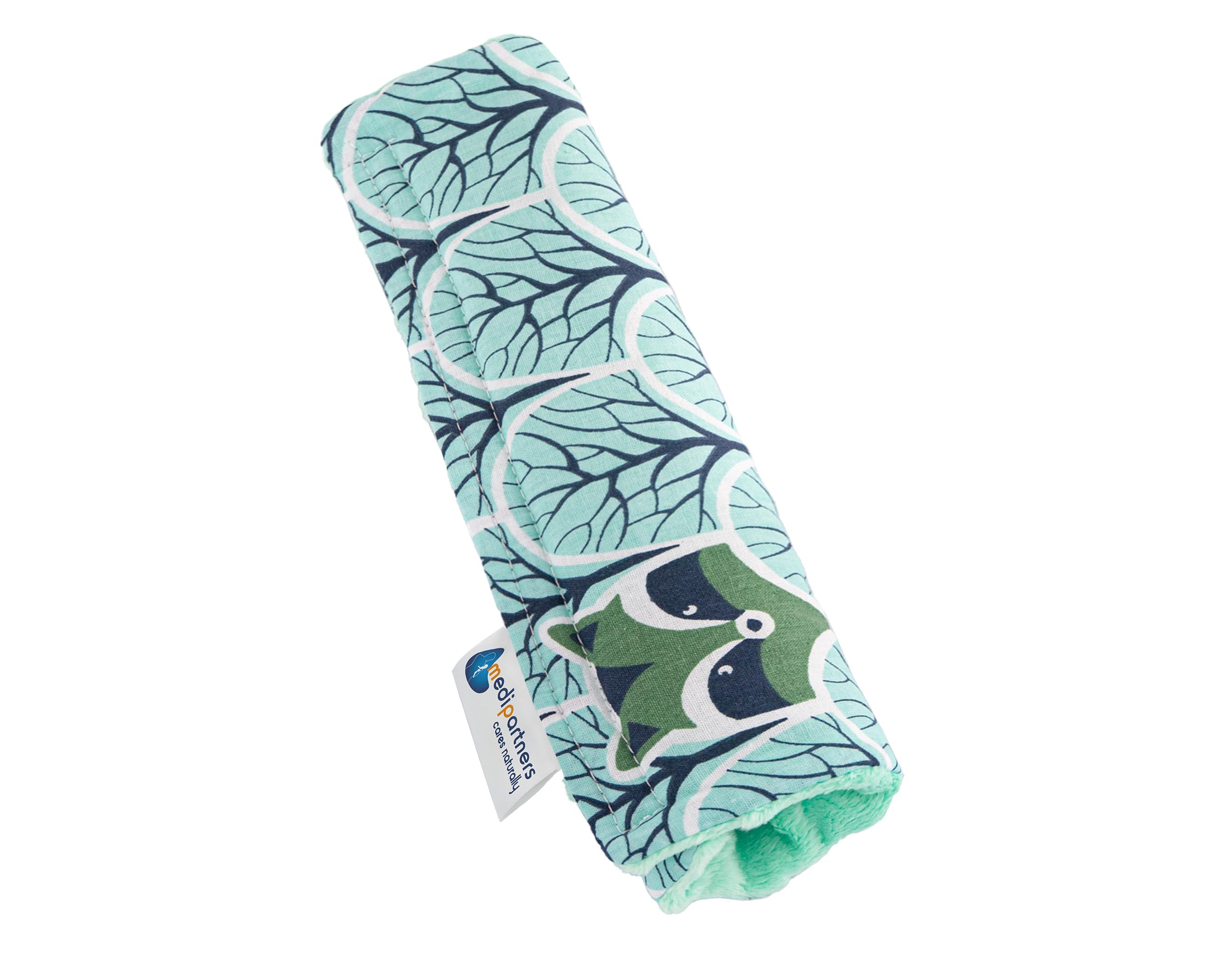 Medi Partners Gurtpolster Kinder Autogurt Polster Gurtschutz für Auto - 17x22cm 100% Baumwolle Minky Schulterpolster Kids Gurt Schutz Sicherheitsgurt (Wald mit minzer Minky)