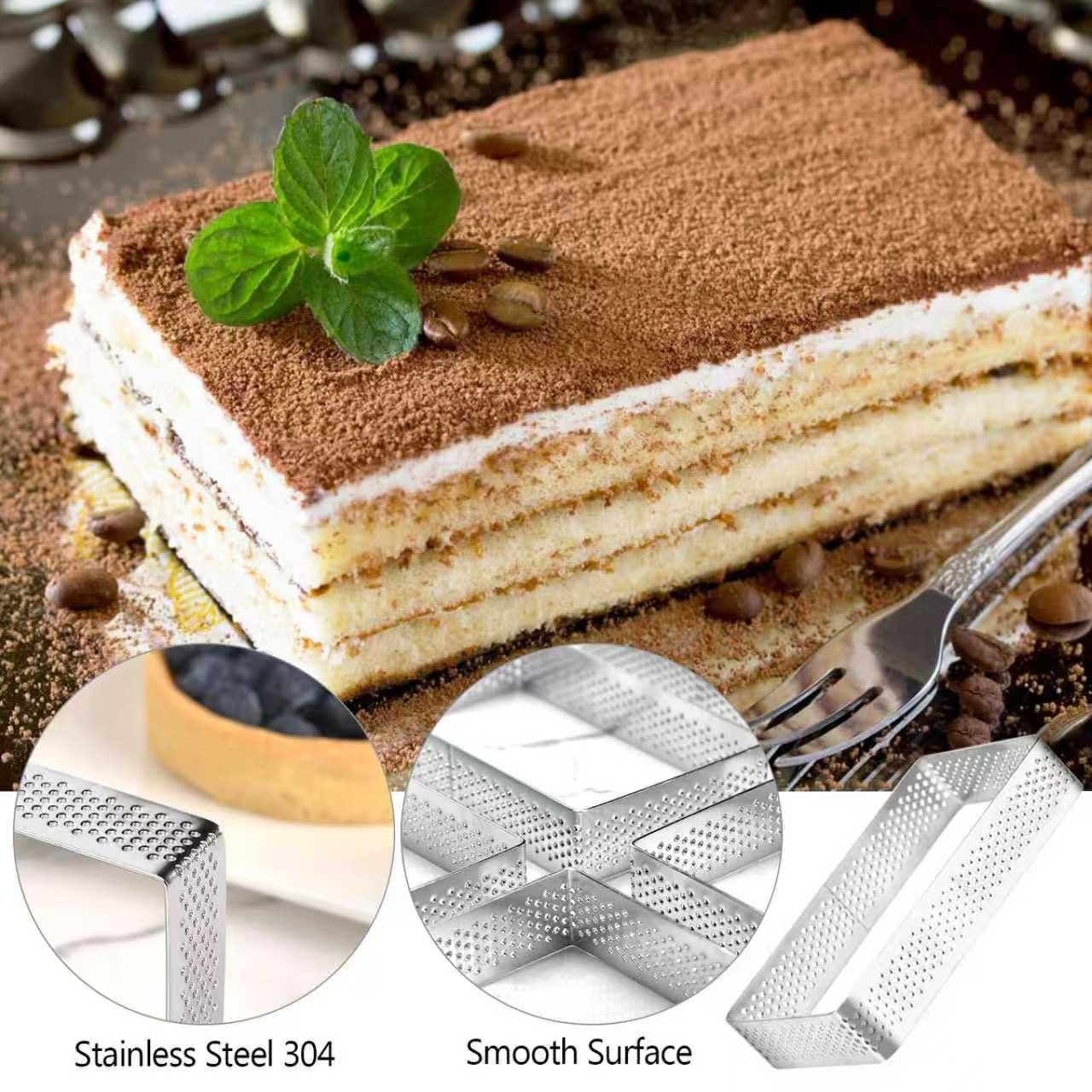 Cercle A Patisserie Rectangle Xanewza Cercle à Tarte Perforé Rectangulaire, Lot De 6 Anneau à Cercle A Tartelette Perforé Cercle A Patisserie Rectangle Xanewza Cercle à Tarte Perforé Rectangulaire, Lot De 6 Anneau à Cercle A Tartelette Perforé